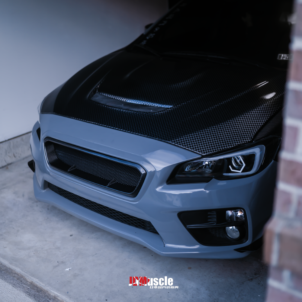 JDMuscle Tanso Carbon Fiber / Gloss Black Grille V4 - 15-17 WRX/STI