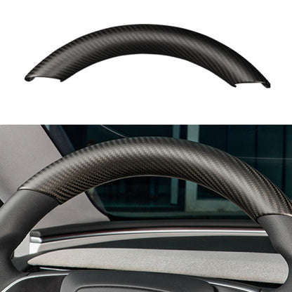 Upper / Lower Cover Steering Wheel Accessories for Tesla Model 3 / Y  -  Carbon Fiber Interior Mods