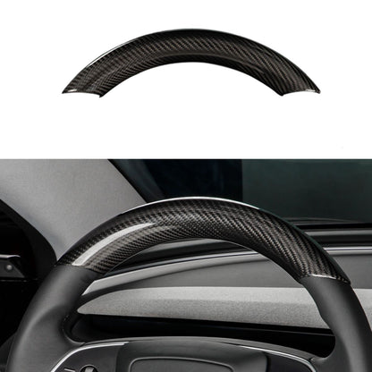 Upper / Lower Cover Steering Wheel Accessories for Tesla Model 3 / Y  -  Carbon Fiber Interior Mods