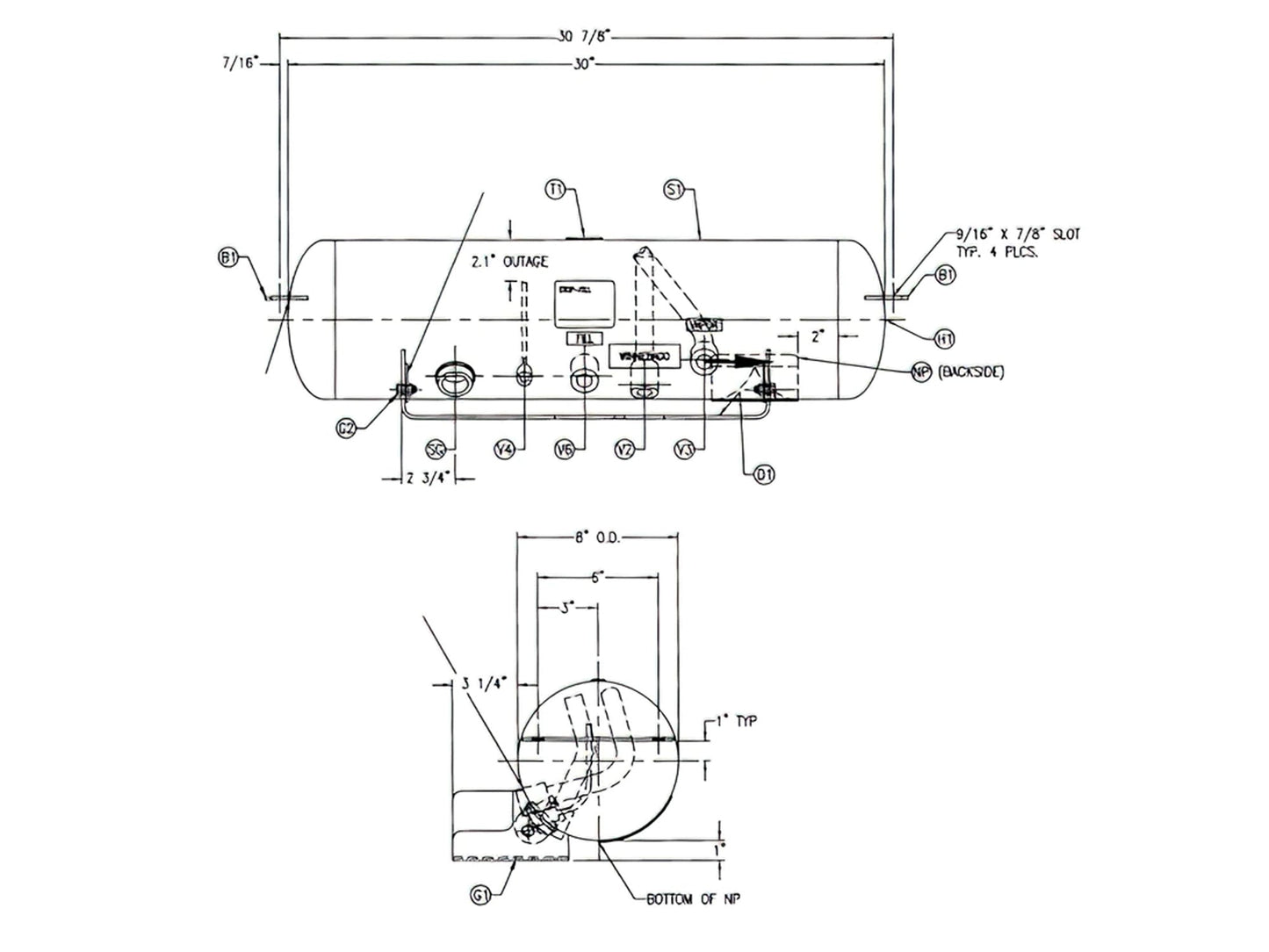 Larger Capacity LP Tank w/Level Indicator