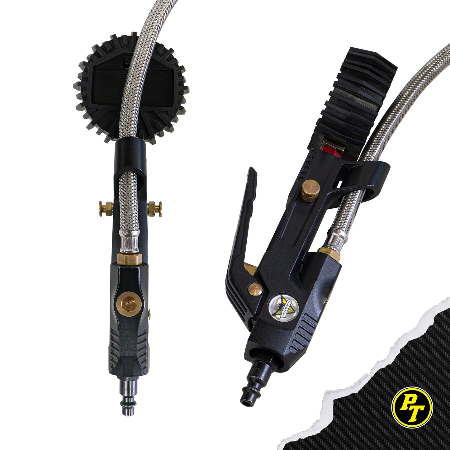 Big Kahuna Digital - Ventoso™ RED Tire Inflator with Gauge, 6 ft. Hose, and Quick-Switch Chucks