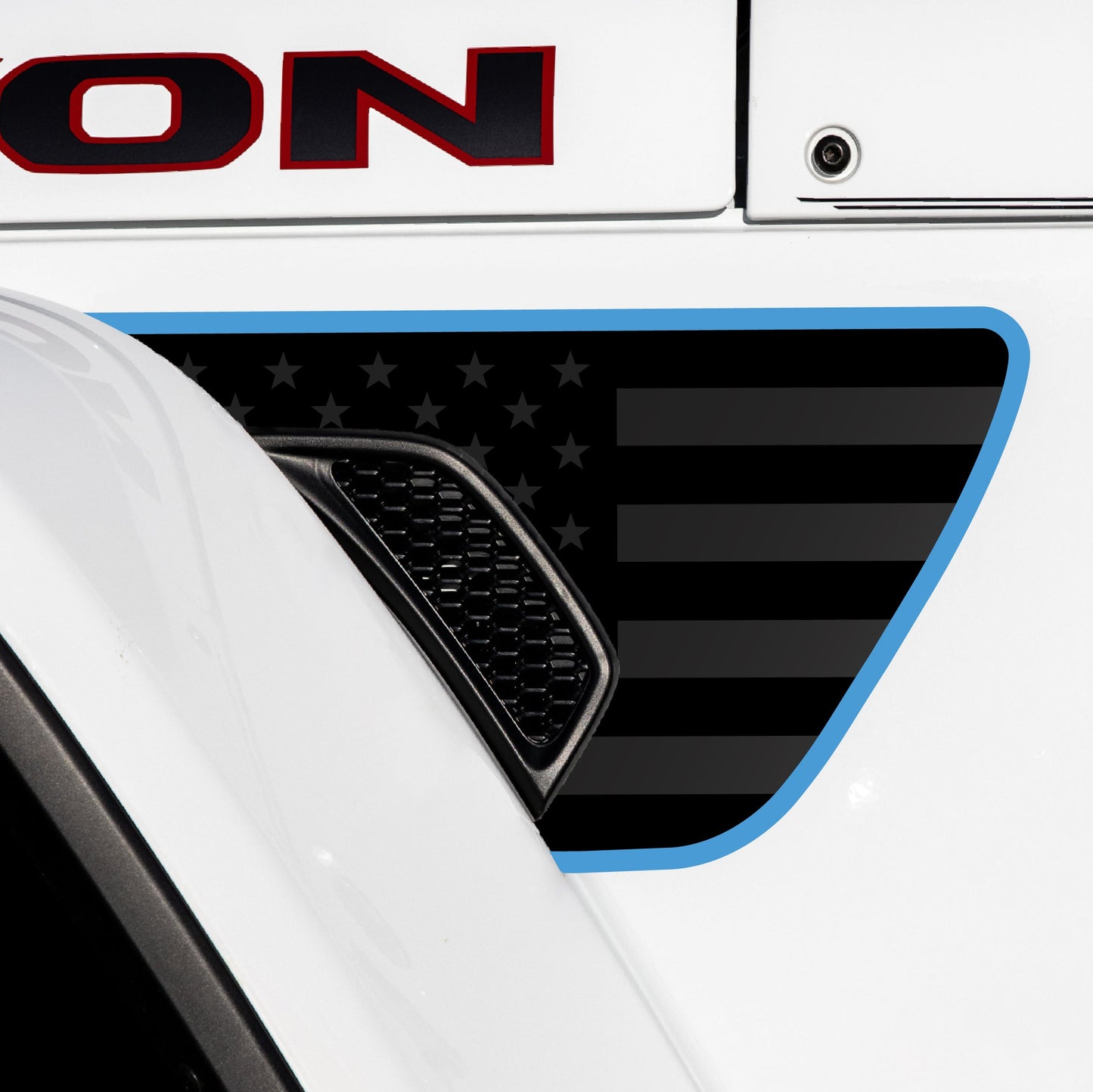 Premium Fender Vent Decal Set | Black Flag - fits Wrangler JL & Gladiator JT