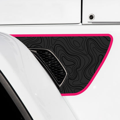 Premium Fender Vent Decal Set | Black Topo - fits Wrangler JL & Gladiator JT