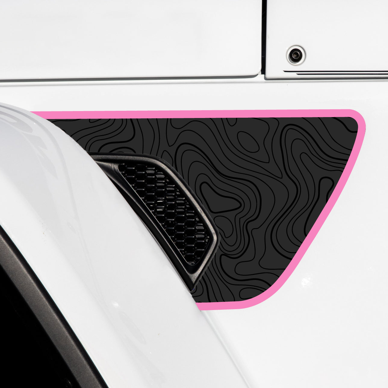 Premium Fender Vent Decal Set | Black Topo - fits Wrangler JL & Gladiator JT
