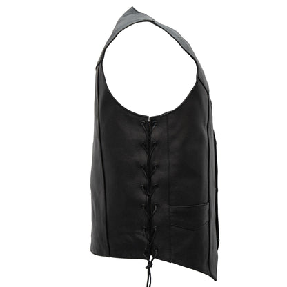 Hot Leathers VSM1022 Men's Motorcycle Black 'Conceal and Carry' Leather Biker Vest