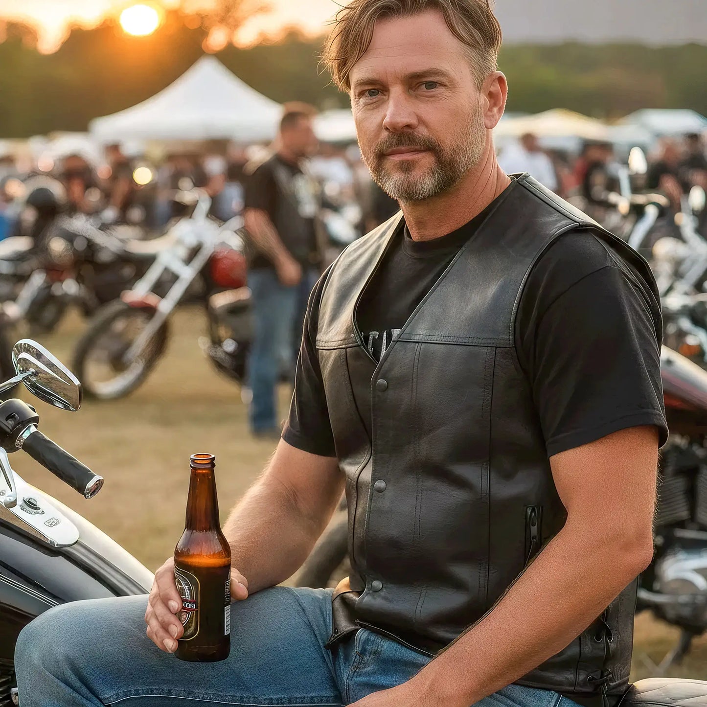 Hot Leathers VSM1023 Men's Black 'Conceal and Carry Leather Vest