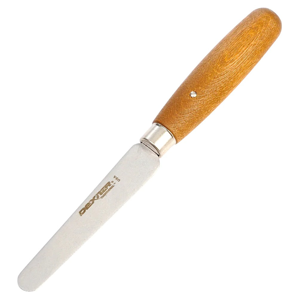 Wooden Handle Skiving Knife Flexible Round Tip 4" Blade Length - West Coast Wheel Accessories W-929