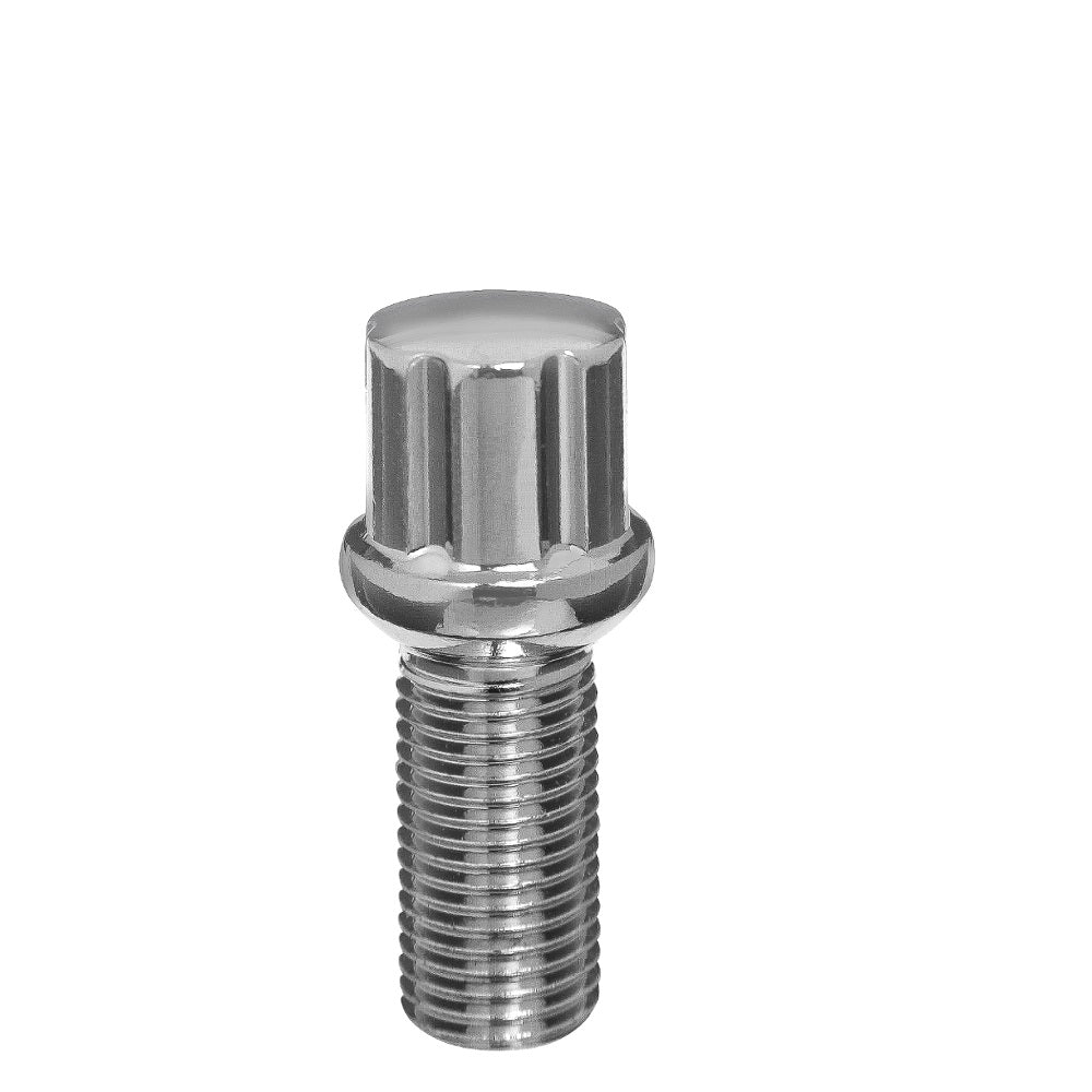 15x1.25 Ball Spline Lug Bolt 28mm Chrome - West Coast Wheel Accessories W2835BB