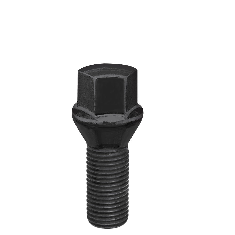 14X1.5 Conical Lug Bolt 17mm Hex 38mm Black - West Coast Wheel Accessories W3814CBHB