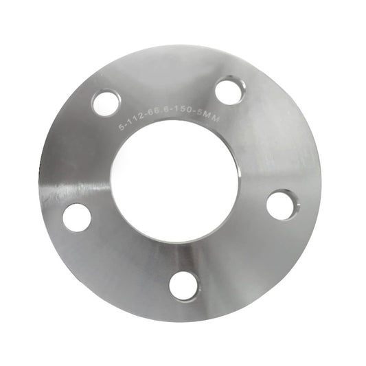 5x112 Hubcentric Spacer | 66.55mm Hub | 5mm Thick | No Collar - West Coast Wheel Accessories W5112-5-66