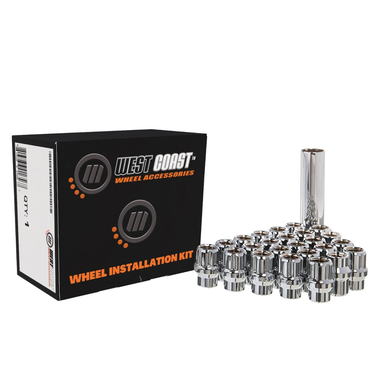 14x1.5 Open Bulge Acorn Spline ET Lug Nuts 1.15" 5 Lug Install Kit Chrome - West Coast Wheel Accessories W5514SEO