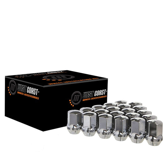 14x1.5 OE Style Lug Nut 13/16" Hex 1.78" 6 Lug Install Kit Chrome Fits Chevy GM - West Coast Wheel Accessories W561314LS