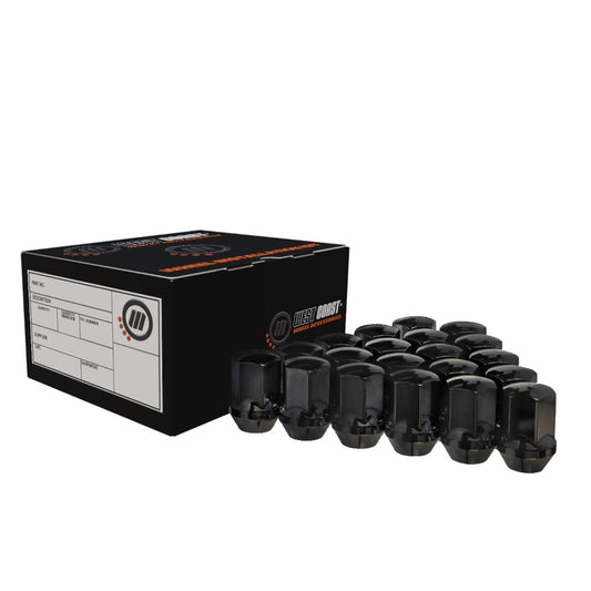14x1.5 OE Style Lug Nut 13/16" Hex 1.78" 6 Lug Install Kit Black Fits Chevy GM - West Coast Wheel Accessories W561314LSB
