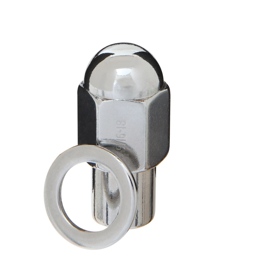 9/16" Dually Mag Lug Nut 1" Hex 2.25" 0.75" Shank Chrome - West Coast Wheel Accessories W89108W