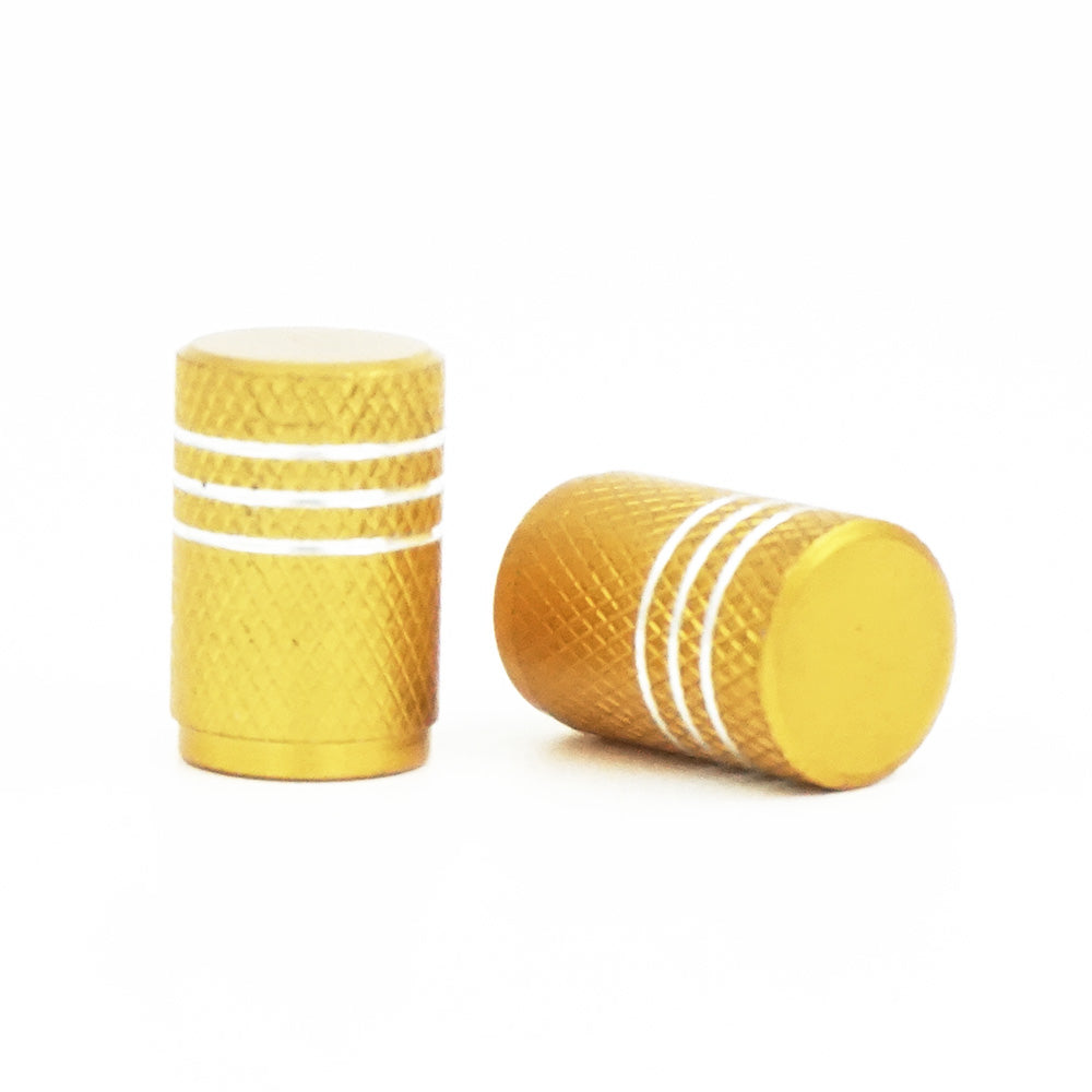 Gold Aluminum Valve Cap Plain - West Coast Wheel Accessories W9902GD