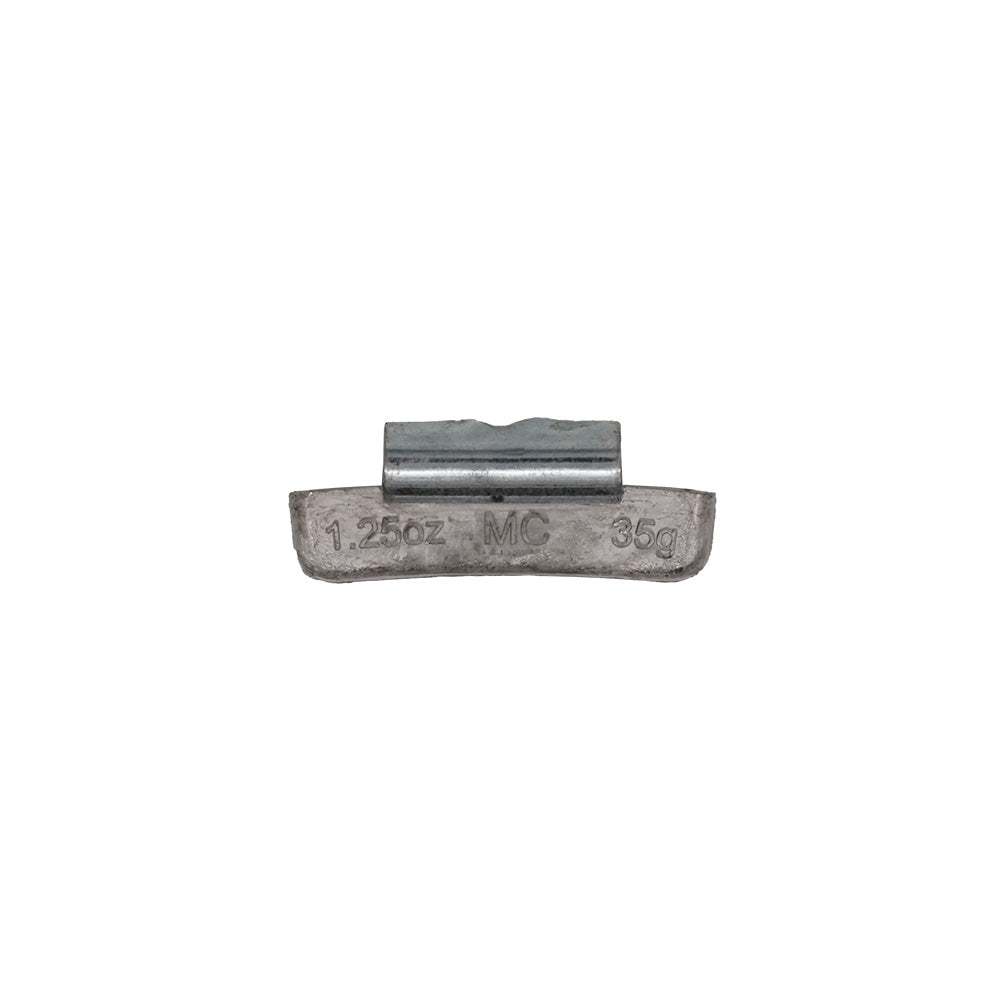 1.25 oz Lead Clip-on Weights Uncoated 25/box 500/case - MC Clip - West Coast Wheel Accessories WCPBMC-125