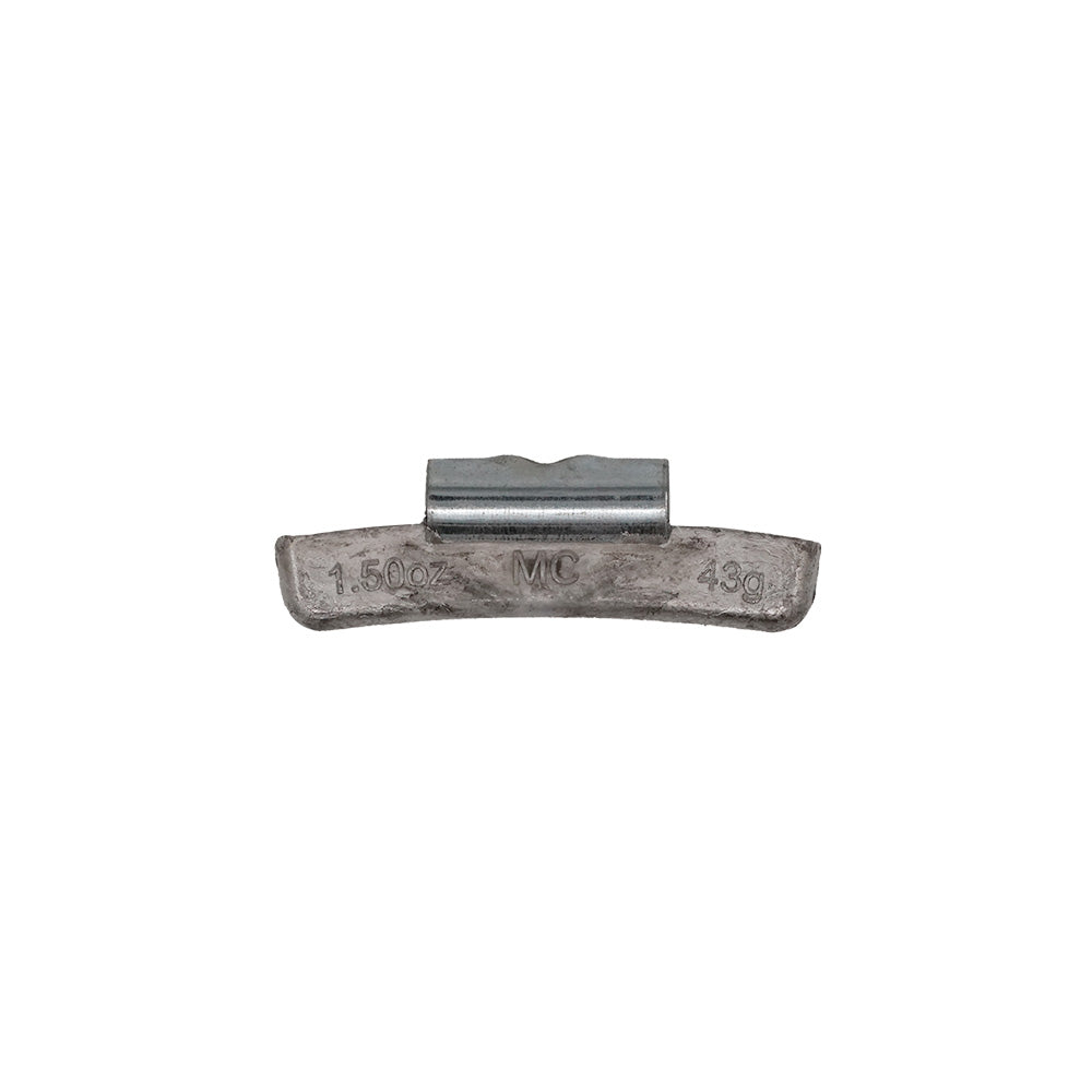 1.50 oz Lead Clip-on Weights Uncoated 25/box 250/case - MC Clip - West Coast Wheel Accessories WCPBMC-150