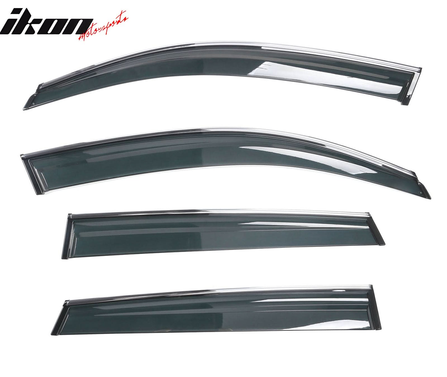 2009-2017 Audi Q5 8R Side Window Visors w/ Chrome Trim PC Injection