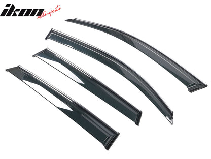 2009-2017 Audi Q5 8R Side Window Visors w/ Chrome Trim PC Injection