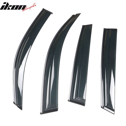 2009-2017 Audi Q5 8R Side Window Visors w/ Chrome Trim PC Injection