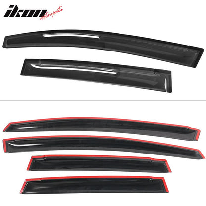 2009-2014 Honda Fit Window Visors Slim Style Smoke Rains Guards Acryli