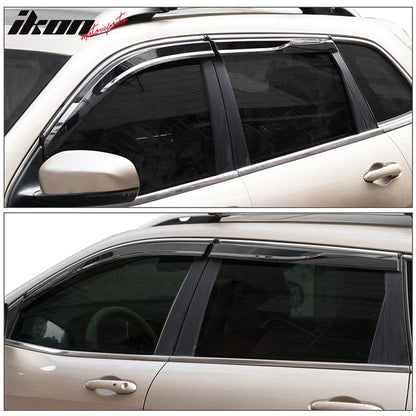 2014-2023 Jeep Cherokee Tape On Smoke w/ Chrome Trim Window Visors PC