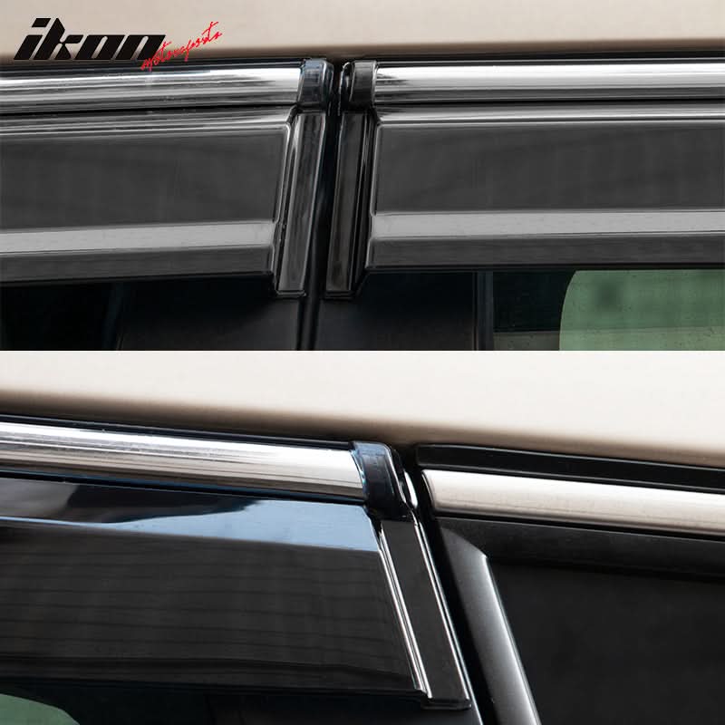 2014-2023 Jeep Cherokee Tape On Smoke w/ Chrome Trim Window Visors PC