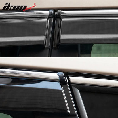 2014-2023 Jeep Cherokee Tape On Smoke w/ Chrome Trim Window Visors PC