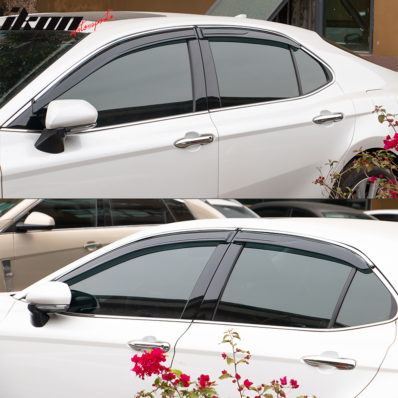 2018-2023 Toyota Camry Acrylic 4PC Window Visors Tape On Rain Guard