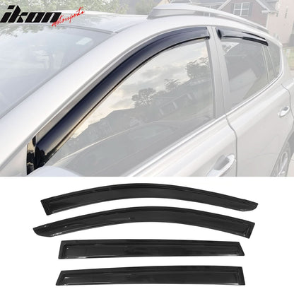 2013-2018 Toyota RAV4 Acrylic 4PC Window Visors Tape On Rain Guard