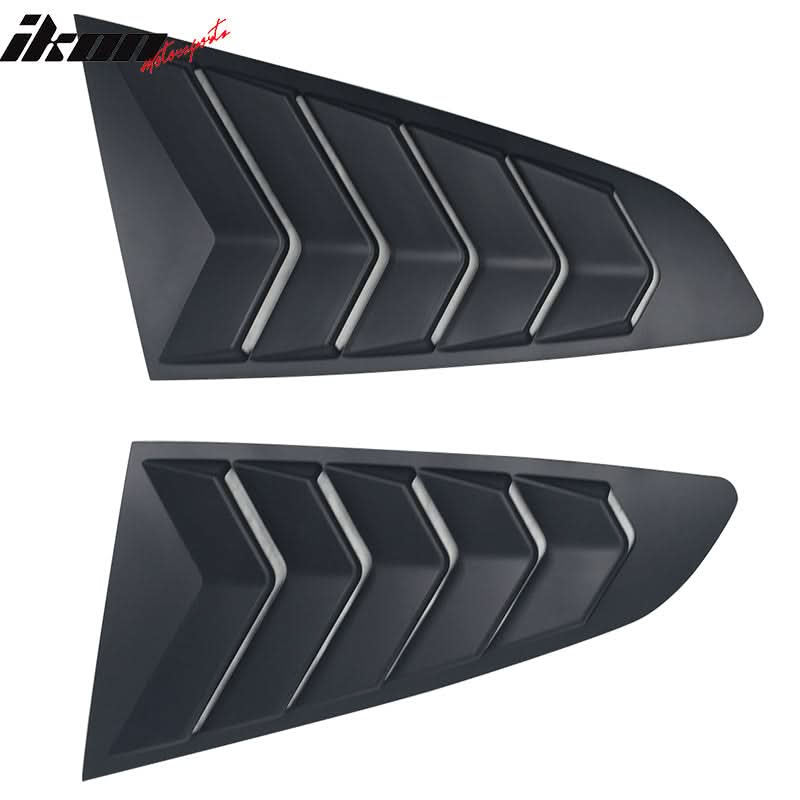2015-2023Â Ford Mustang IKON Black Rear Window Louver Side Louvers ABS