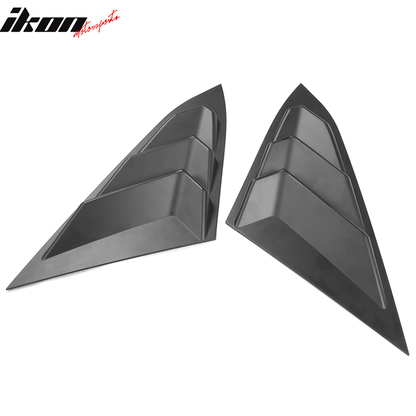 Fits 16-21 Honda Civic Quarter ABS Rear + Side Window Louver Black
