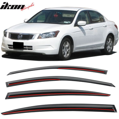 2008-2012 Honda Accord 4-Door Sedan Acrylic 4PC Tape On Window Visors
