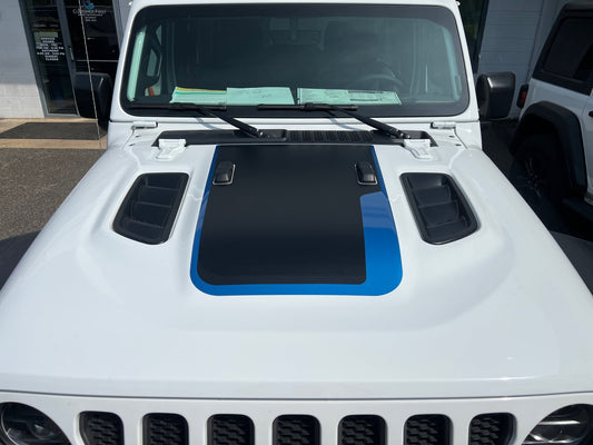 Two Tone Layered Vented Hood Decal for 2018-2026 Jeep Wrangler