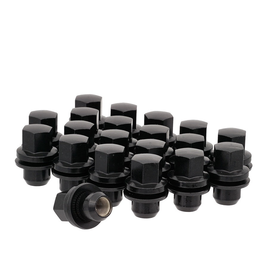 14x1.5 OE Style Lug Nuts 22mm Hex 1.83" 0.77" Shank 5 Lug Install Kit Black - West Coast Wheel Accessories WT556014RMB