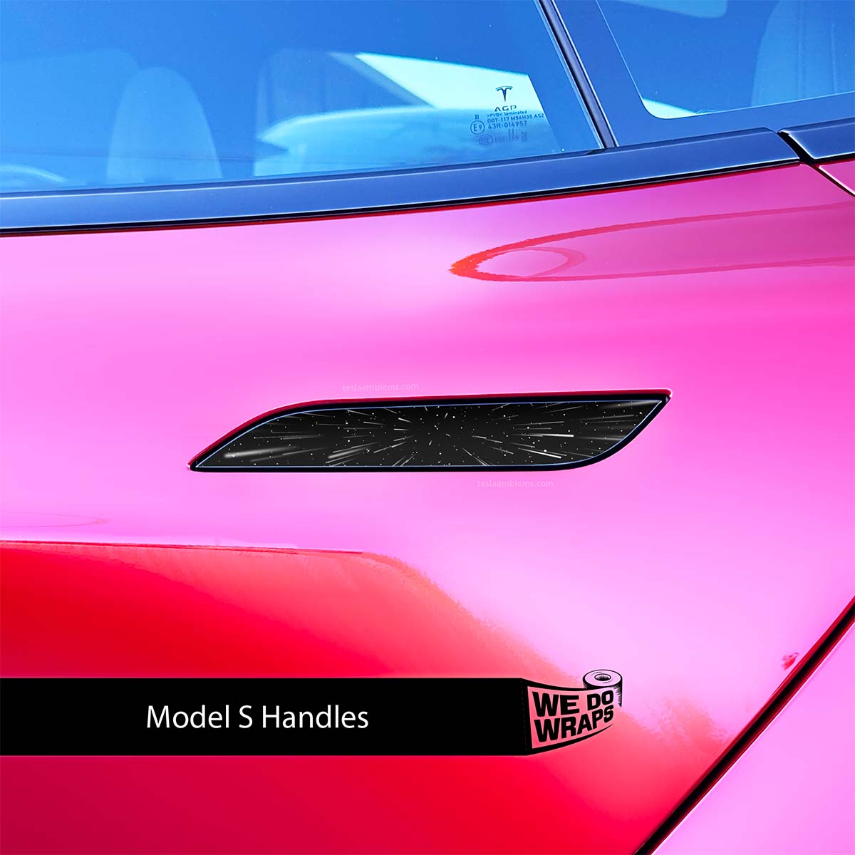 Warp Drive Tesla Door Handle Decals (4pcs)