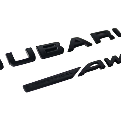 Racing Art Subaru Symmetrical AWD Trunk Emblem - Black/Red/Neon Yellow/White [Universal, Including WRX / STI / Forester / Crosstrek]