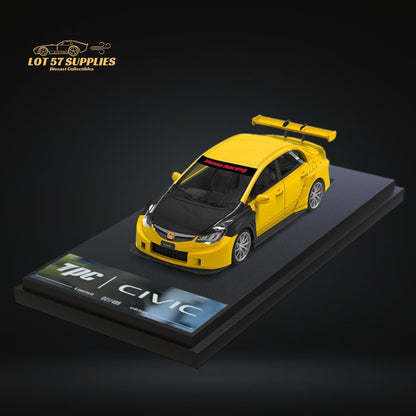 (Pre-Order) TPC Honda Civic FD2 Modified Yellow Carbon Hood Ordinary Version 1:64