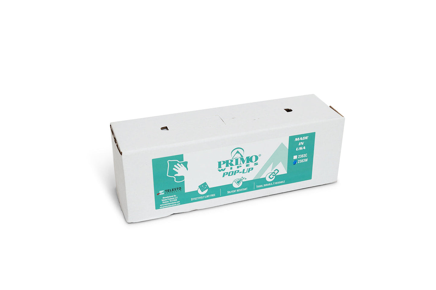 Primo® Wipes White Shop Towels in Pop-Up Dispenser Box | 75 Count | Telesto Products