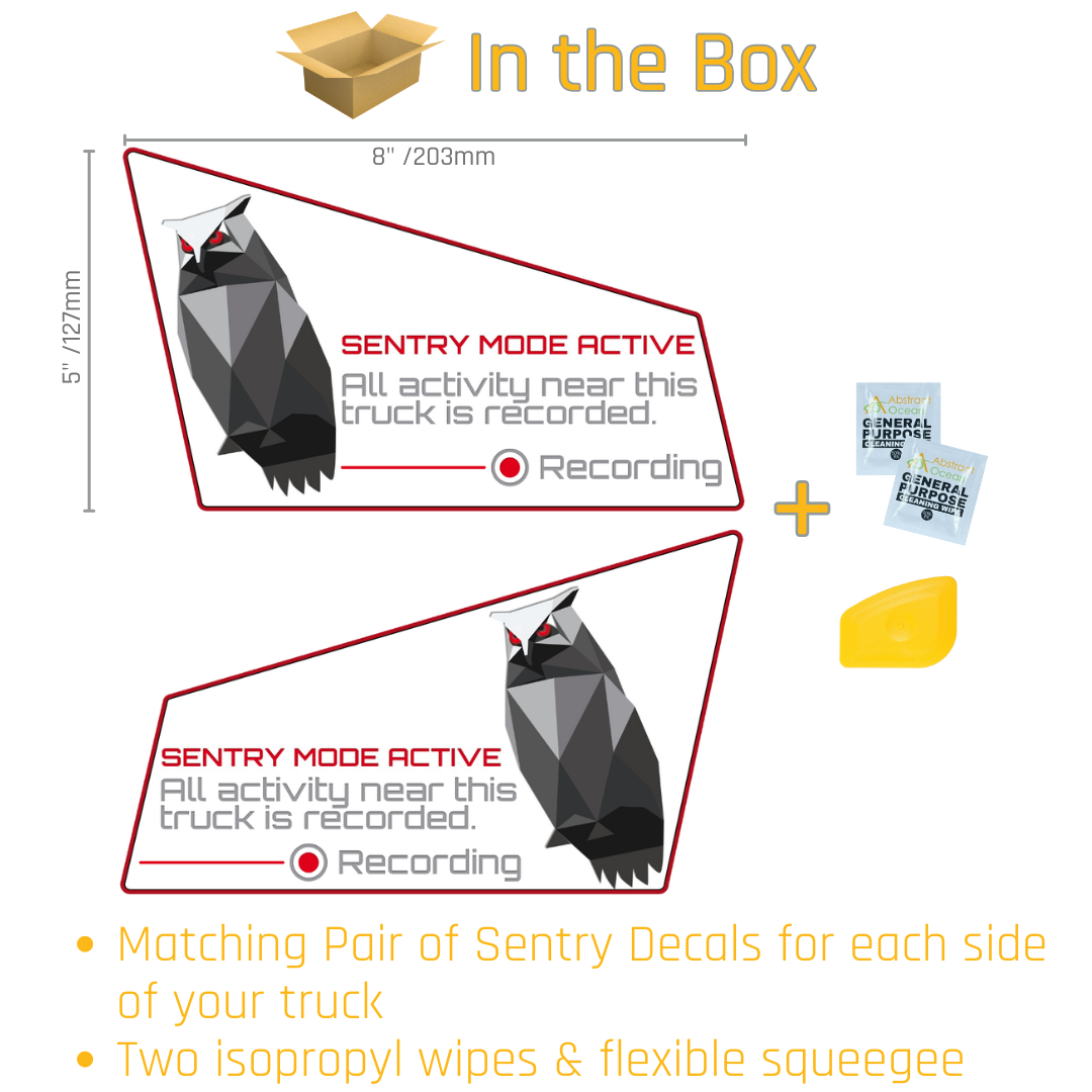 Sentry Decals for Cybertruck (sold in pairs)