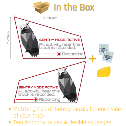 Sentry Decals for Cybertruck (sold in pairs)