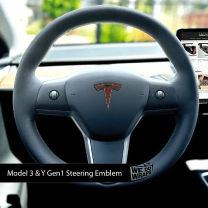 Redwood Woodgrain Tesla Steering Wheel Wrap | M3 2017-Jan 2024