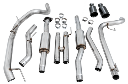 AWE Tuning 0 FG Exhaust for Gen 2 Ford Raptor (Resonated Peformance Cat-back) - Diamond Black 5" Tips 3015-33106