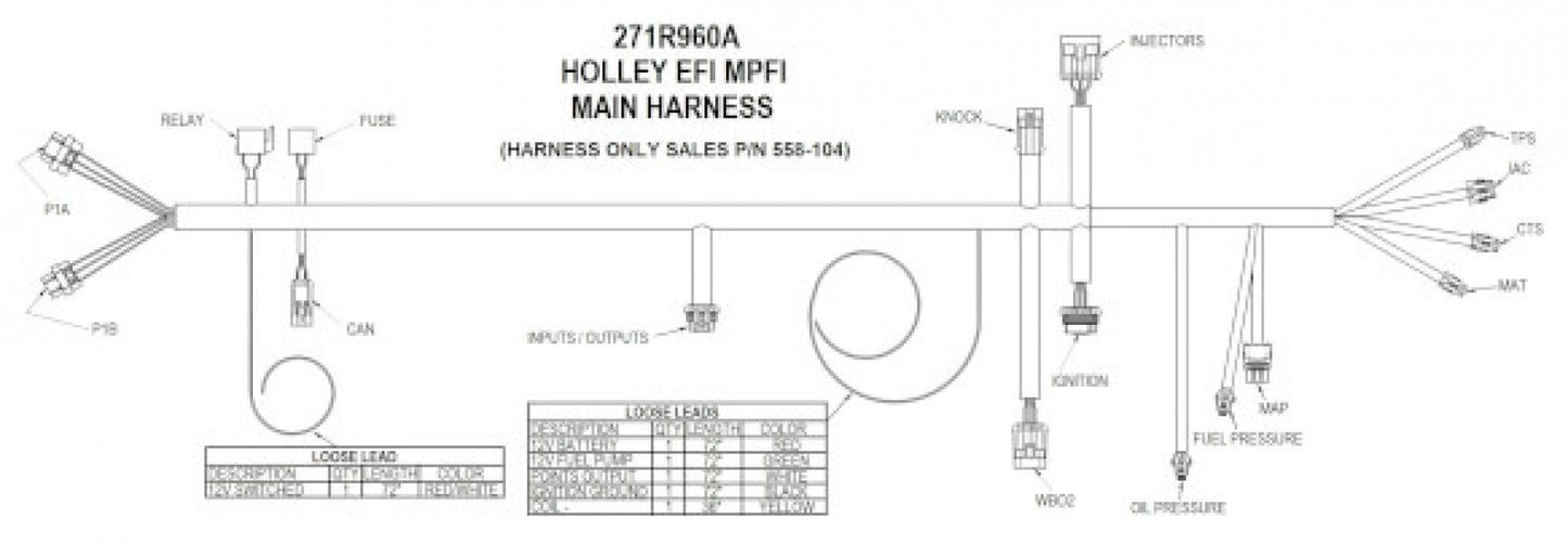 Holley EFI HP EFI ECU & Harness Kits 2550-604