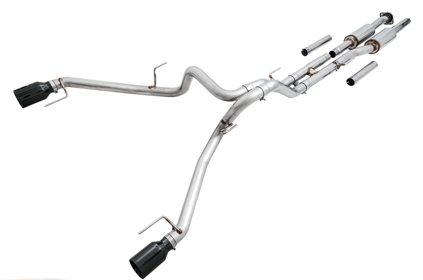 AWE Tuning 0 FG Exhaust for Gen 2 Ford Raptor (Resonated Peformance Cat-back) - Diamond Black 5" Tips 3015-33106