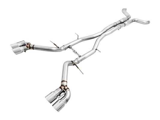 AWE Tuning Track Edition Catback Exhaust for Gen6 Camaro SS / ZL1 - Resonated - Chrome Silver Tips (Quad Outlet) 3015-42090