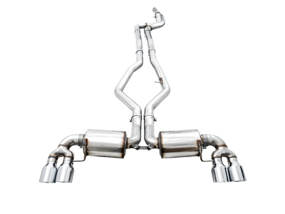 AWE Tuning Non-Resonated Touring Edition Exhaust for G20 M340i - Chrome Silver Tips 3015-42148