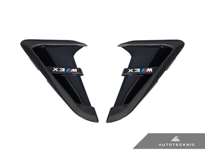AutoTecknic Dry Carbon Gloss Black Fender Trim Set - F97 X3M | F98 X4M