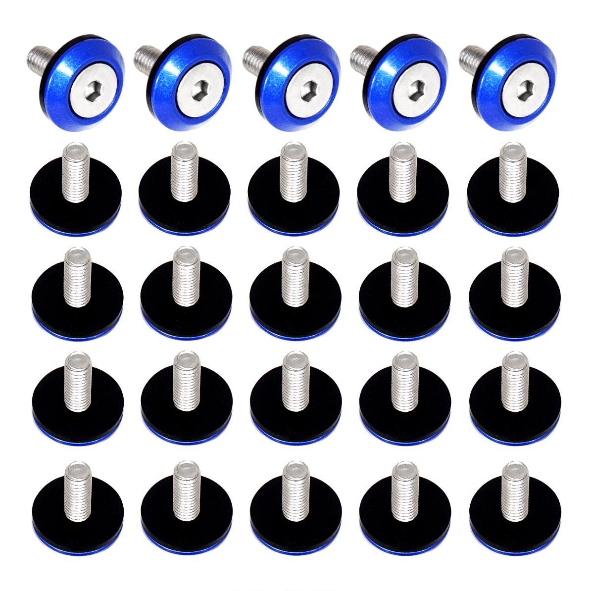ZSPEC 25-Pack, FHSC M6x20mm Stainless & Billet Finish Washers, Silicone Washers