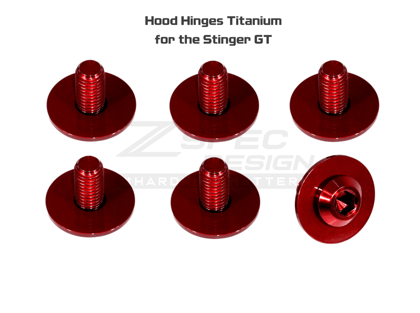 ZSPEC Hood Hinges Fasteners Kit for '18+ Stinger GT, Titanium